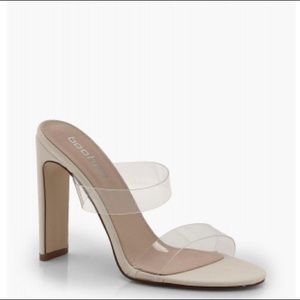 Boohoo Clear Perspex Mules Heels UK 4 US 6.5